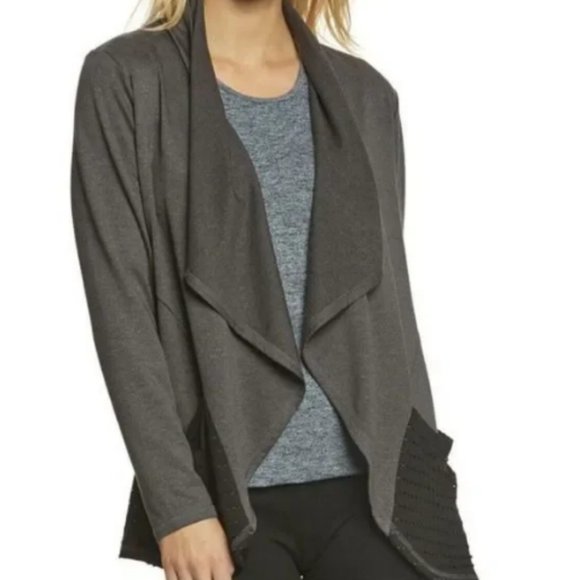 BALANCE COLLECTION "Estella" Gray Black Cardigan athleisure - Large - - Picture 1 of 5